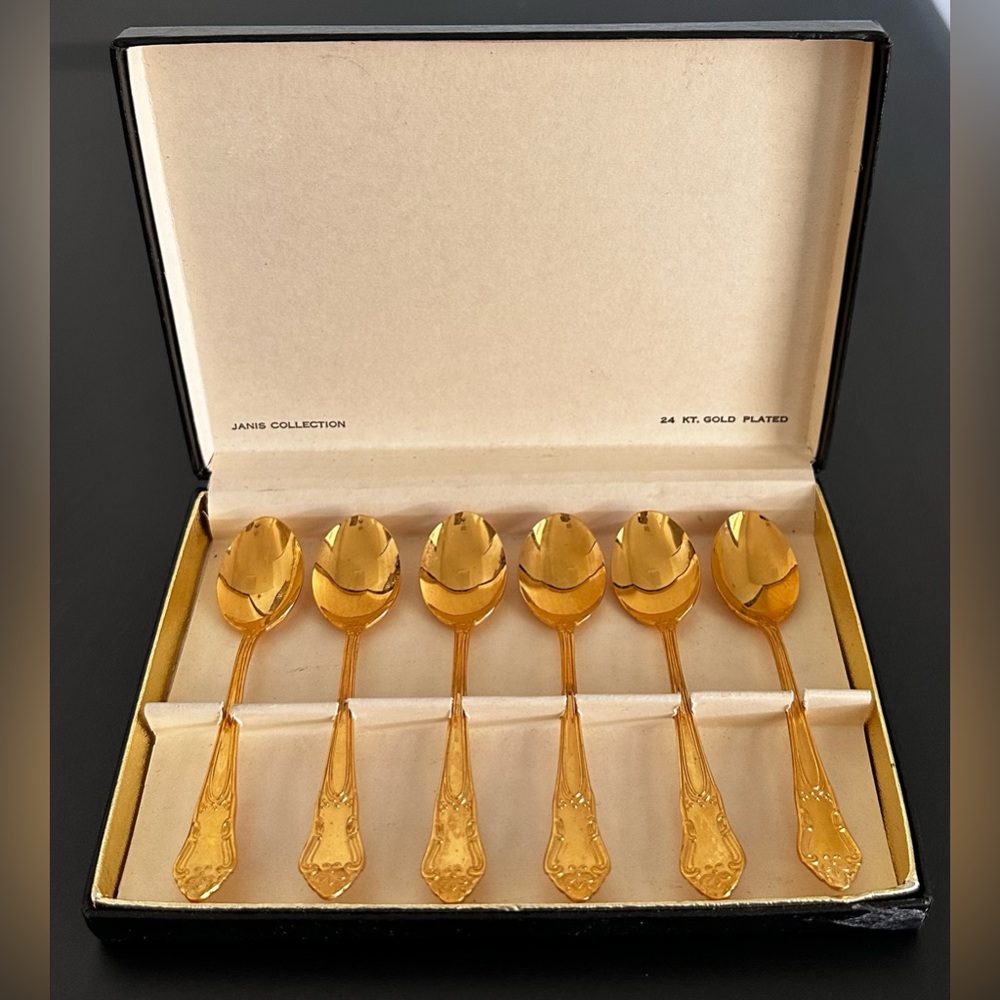 Vintage Janis 24k Gold Plated Spoons